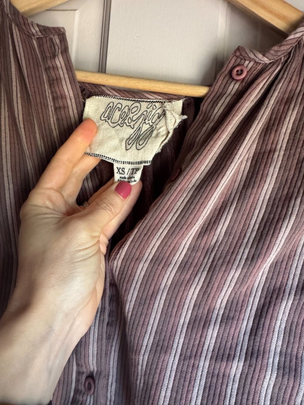 Ace & Jig 100% Cotton Contemporary Boho Striped Button-down Short Sleeve Top - Picture 4 of 5